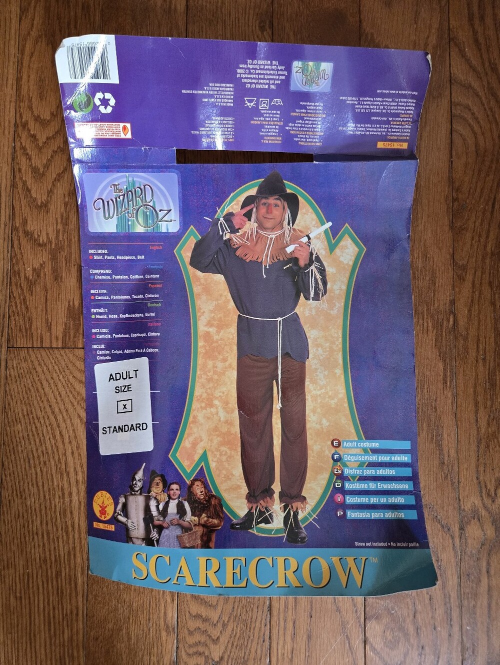 Scarecrow Adult Costume - Brown and Navy
